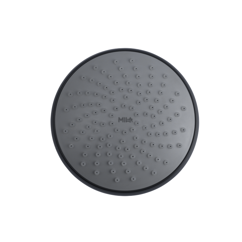 MILA Premier (Black and Grey) Shower Head - MSXX0001GY, Shower Head surface, Single Function, Grey Head with Chrome Back, Single flow