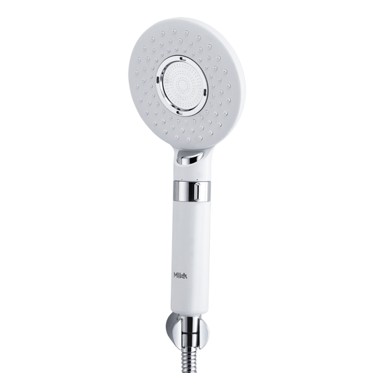 MILA Blanc Hand Shower - MBHC0204WT, Matt White Hand Shower, Multi Function, 3 Function Filter Shower: Rain/Center Water/Slow Stop Water