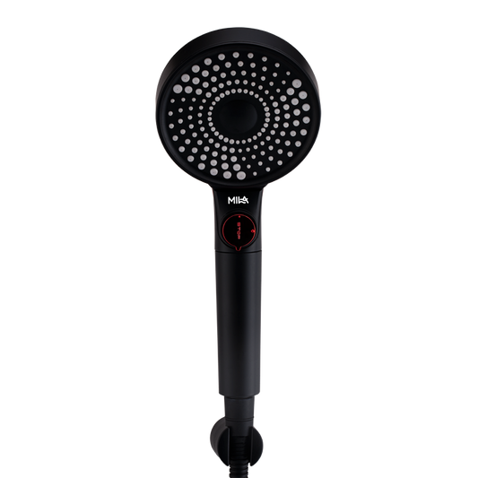 MILA Flowflex Hand Shower - MBHB0206BK, Hand Shower With Double Sided Water Outlet, Multi Function, PP cotton filter, Matt Black Finish, 3 Function Filter