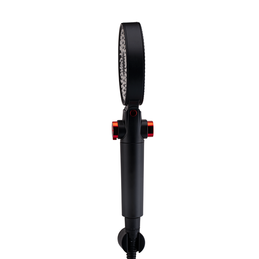 MILA Flowflex Hand Shower - MBHB0206BK, Hand Shower With Double Sided Water Outlet, Multi Function, PP cotton filter, Matt Black Finish, 3 Function Filter