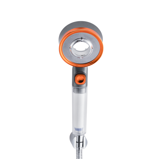 Mila Aquaflex Hand Shower- MBHC0207CR, Hand Shower With Double Sided Water Outlet, Chrome and Copper Finish, 3 Function Filter Shower: Mist Spray/Rain/High Pressure Spray