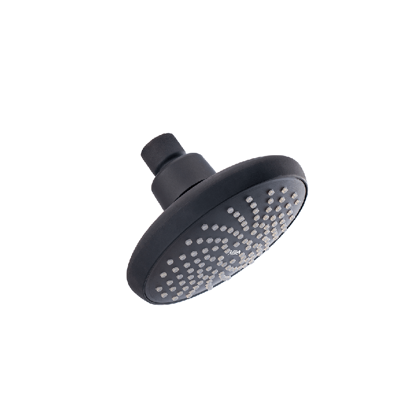 MILA Premier (Matte Black) Shower Head - MSXX0001BK, Shower Head surface, Single Function, Grey Head with Chrome Back, Single flow