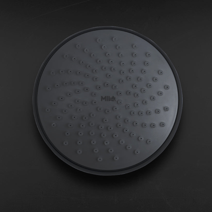 MILA Premier (Black and Grey) Shower Head - MSXX0001GY, Shower Head surface, Single Function, Grey Head with Chrome Back, Single flow