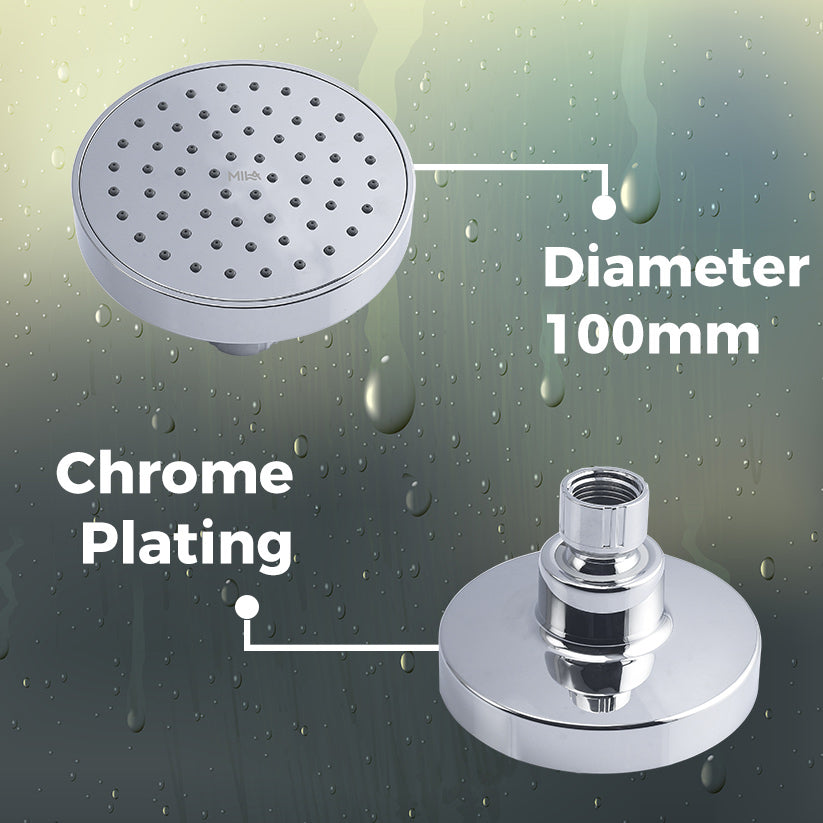 MILA Spheri Shower Head - MSXX0006CM, Shower Head surface, Single Function, Chrome Rain Shower Head, Single flow