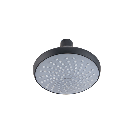 MILA Premier (Black and Grey) Shower Head - MSXX0001GY, Shower Head surface, Single Function, Grey Head with Chrome Back, Single flow