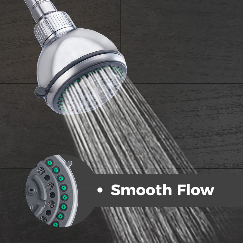 MILA Bijou Shower Head - MSXX0101CM, Shower head surface, Multi function, Chrome Rain Shower Head, 5 Function Shower: Rain/Massage/Bubble/Mix
