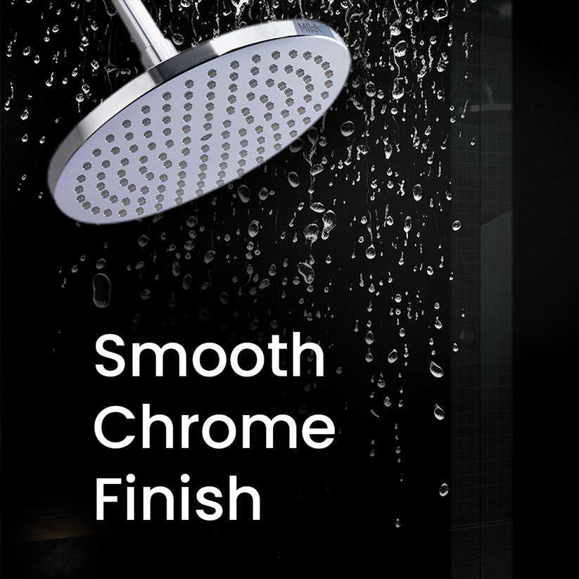 Mila Disque Rain Shower, rains shower with air pressure, ABS shower head surface, chrome face with grey back cover, MSXX0301CM, Single Function, Φ 200mm