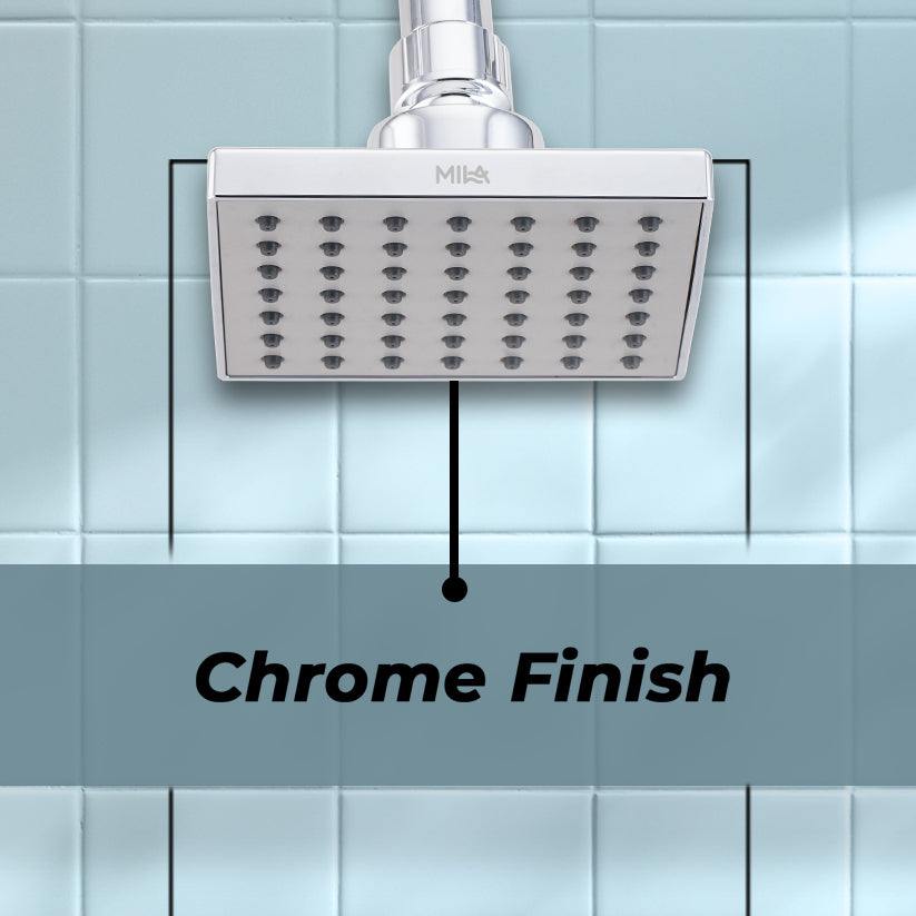 MILA Drizzle Shower Head - MSXX0005CM, Shower Head surface, Single Function, Chrome Rain Shower Head, Single flow