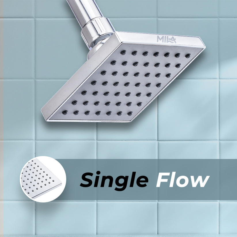 MILA Drizzle Shower Head - MSXX0005CM, Shower Head surface, Single Function, Chrome Rain Shower Head, Single flow