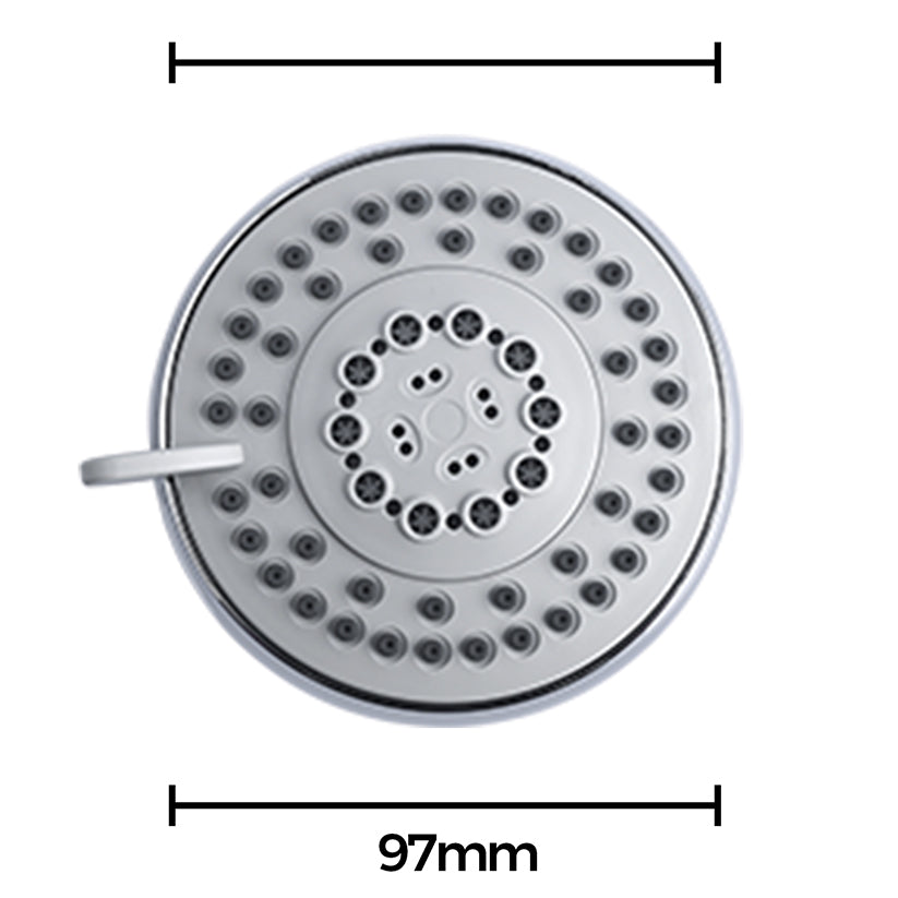 MILA Flo Shower Head - MSXX0103CM, Shower Head surface, 5 Function Nozzle Shower: Rain/Massage/Spray/Mix