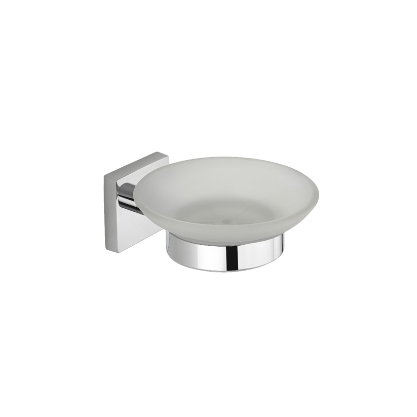 MILA Floro Soap Dish - Glass - Square - SS304 Chrome Chrome Plated MAXX7005CM Soap Dish - Glass