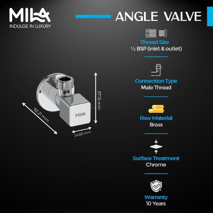 Square Angle Valve (Pack of 2)