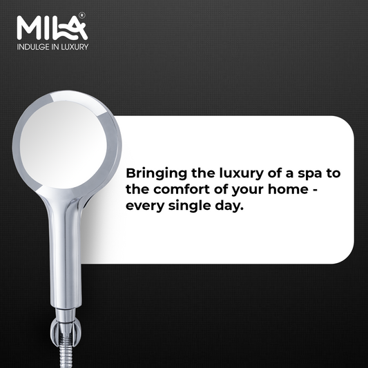 MILA Cliq Hand Shower - MBHC0203CM, Hand Shower with Chrome Hand Shower, Multi Function, Rain/Mist/Massage/Mixed Spray/Mixed Spray