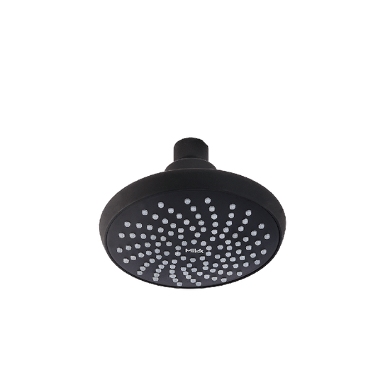 MILA Premier (Matte Black) Shower Head - MSXX0001BK, Shower Head surface, Single Function, Grey Head with Chrome Back, Single flow