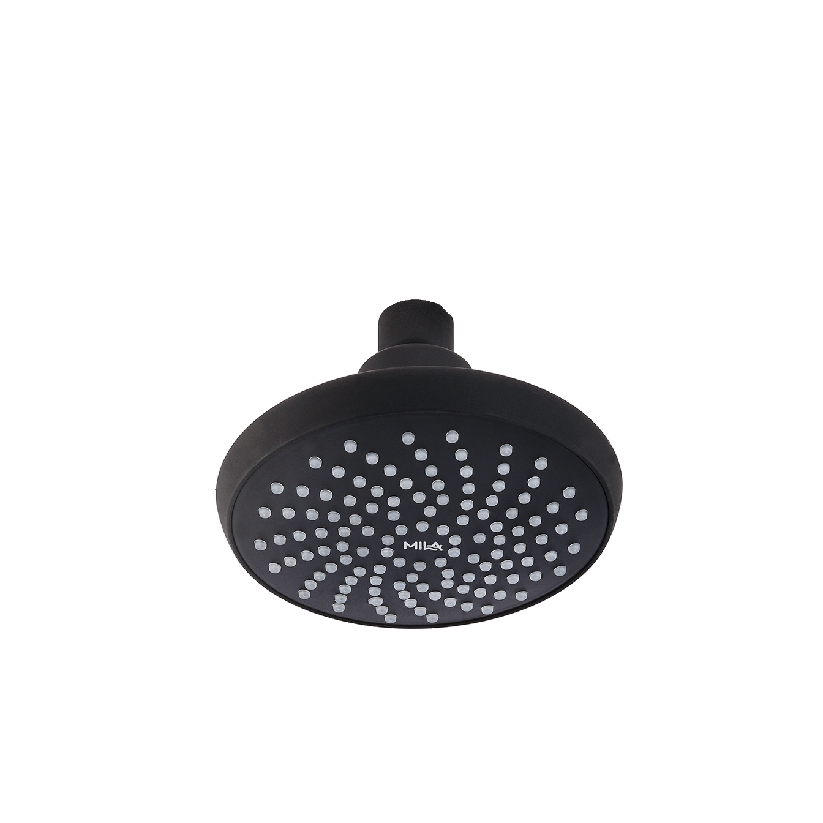 MILA Premier (Matte Black) Shower Head - MSXX0001BK, Shower Head surface, Single Function, Grey Head with Chrome Back, Single flow