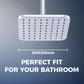 Mila Serene Rain Shower, ABS Shower Head Surface, Single Function, Chrome Rain Shower Head, 205x205 mm, Full Spray with Flow Control, MSXX0308CM