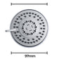 MILA Flo Shower Head - MSXX0103CM, Shower Head surface, 5 Function Nozzle Shower: Rain/Massage/Spray/Mix